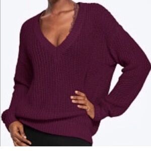 Pink Victoria’s Secret Fishermen V-Neck Sweater